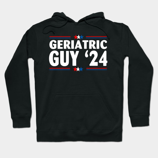 Geriatric Guy '24 American Flag Hoodie by Spit in my face PODCAST